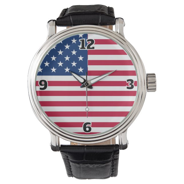 Montre Création de fierté de drapeau américain USA (devant)