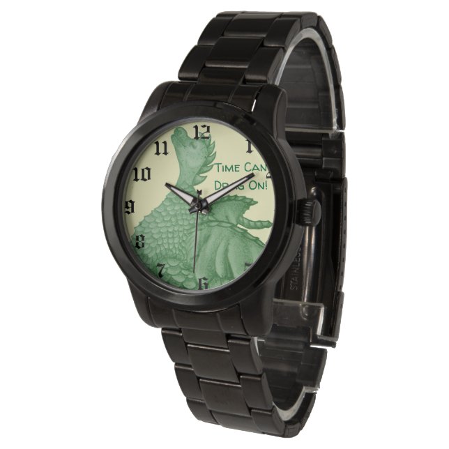Montre créature imaginaire mythique dragon vert mignon (Incliné)