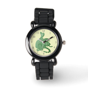 Montre créature imaginaire mythique dragon vert mignon