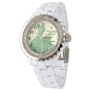 Montre créature imaginaire mythique dragon vert mignon