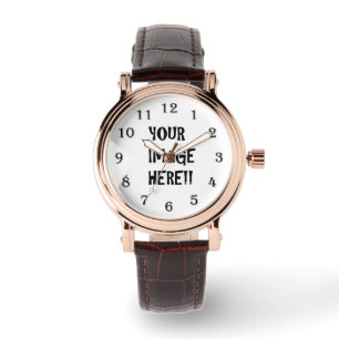 Montre Créez votre propre bracelet en cuir Brown Carré