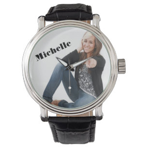 Montre Créez votre propre surveillance de bande en cuir V