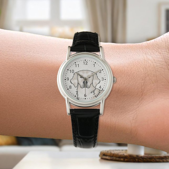 Montre Crème anglaise Golden Retriever mignonne Portrait  (Créateur téléchargé)