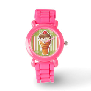Montre Crème glacée vintage de chocolat