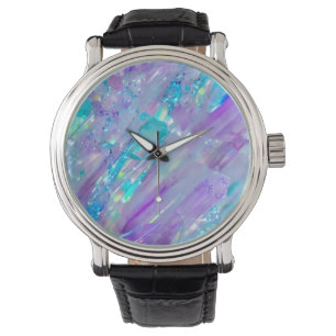 Montre Cristal d'aquamarine et d'asthénie