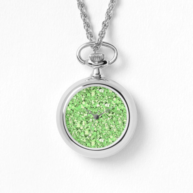 Montre cristal druzy - vert peridot (Recto)
