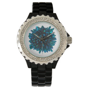Montre *~* Cristal Turquoise métallique féminin