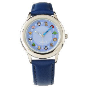 Montre Critère de dessin avec nom Modèle bleu