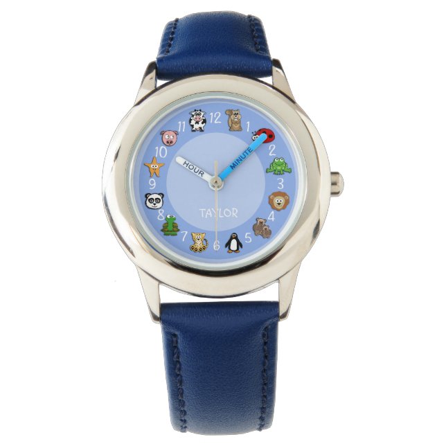 Montre Critère de dessin avec nom Modèle bleu (devant)