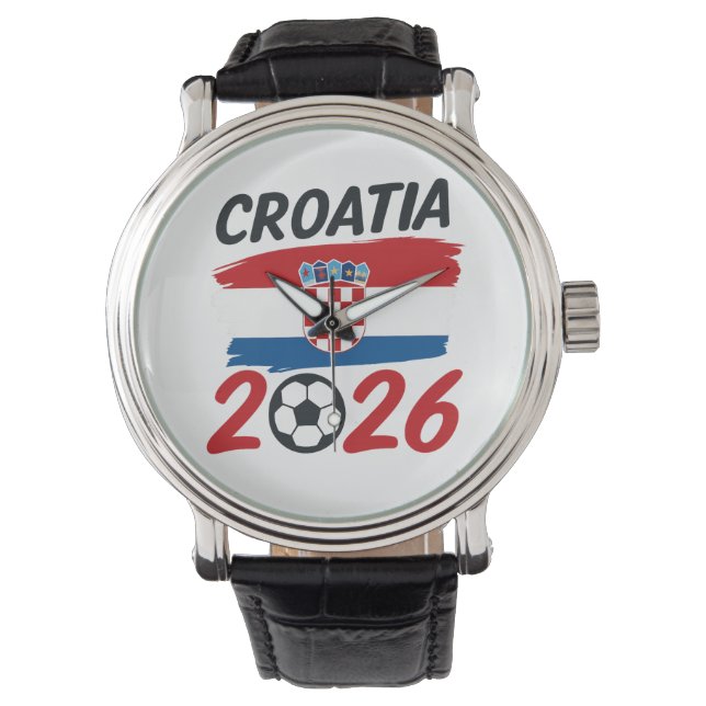 Montre Croatia 2026 Soccer Fan Design Flag Colors (devant)