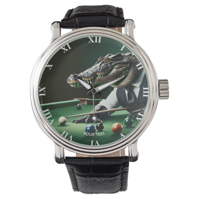 Montre Crocodile mignon Imaginaire Jouer Billard (devant)