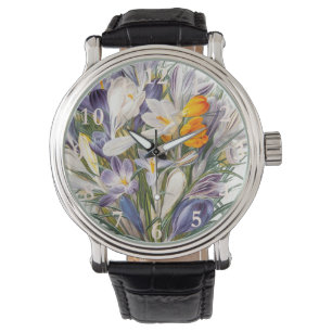Montre Crocus Spring Flower Botanique Floral Art