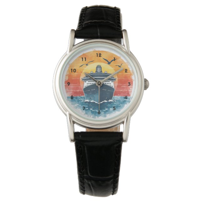 Montre Croisière Coucher de soleil Bateau de Vacances Océ (devant)