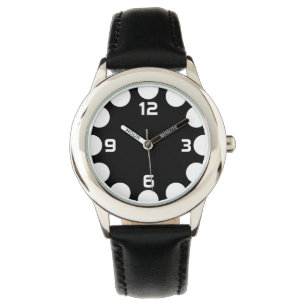 Montre Croissant couleur - Blanc sur noir