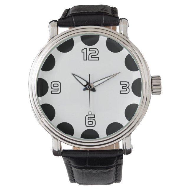 Montre Croissant couleur - Noir et Blanc v2 (devant)