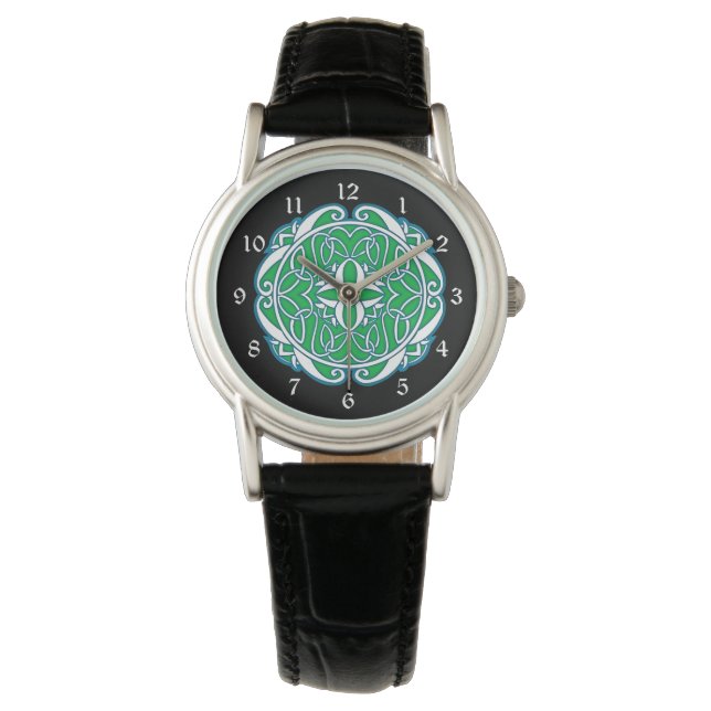 Montre Croix céleste noire blanche verte (devant)