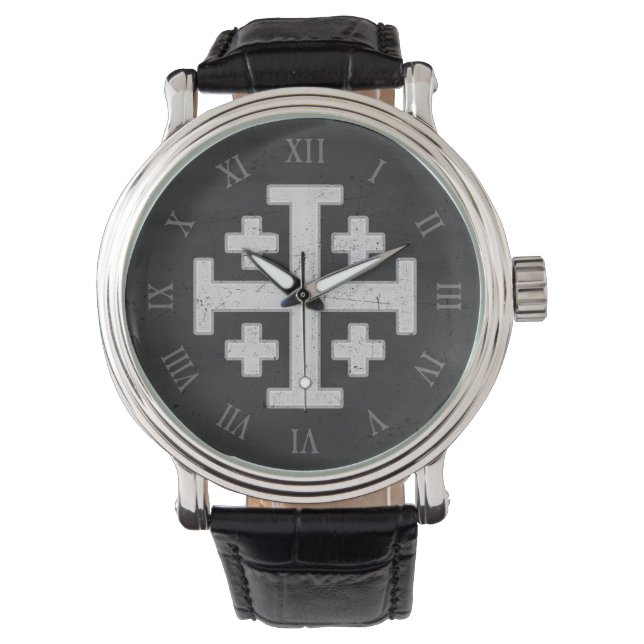 Montre Croix chrétienne de croisé templier de Jérusalem (devant)