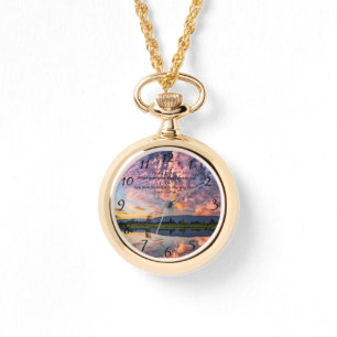 Montre Croix de foi chrétienne avec Psaume 25:12