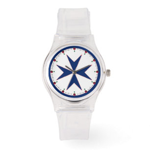 Montre Croix octogonale BLUE CORSAIR STYLE