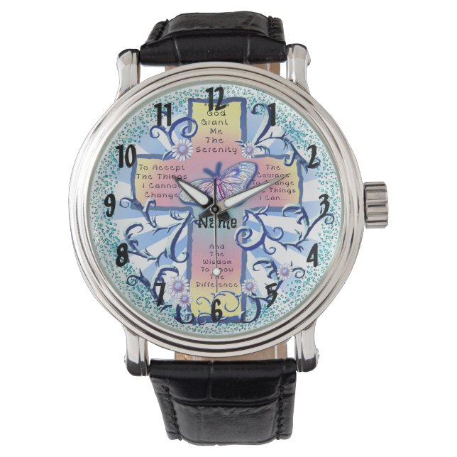 montre croix Prière de Sérénité (devant)