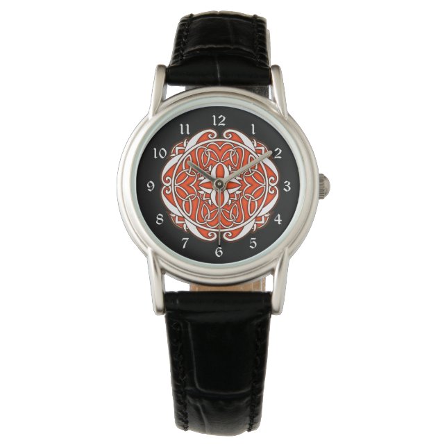 Montre Croix rouge blanche noire celtique (devant)