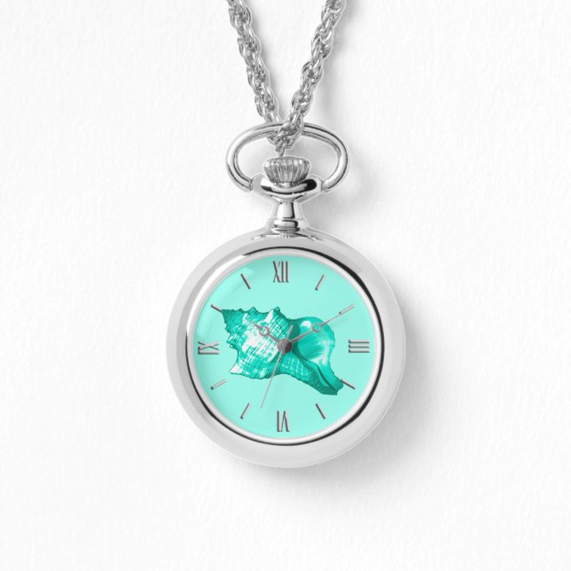 Montre Croquis en coquille de conc - turquoise, blanche e (Recto)
