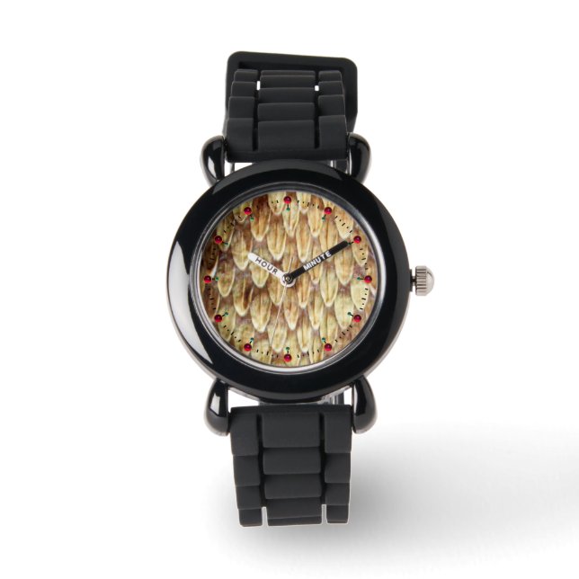 Montre CROTALUS, CRÈME DE PEAU DE RATTLESNAKE IMPRIMÉE Ch (Recto)