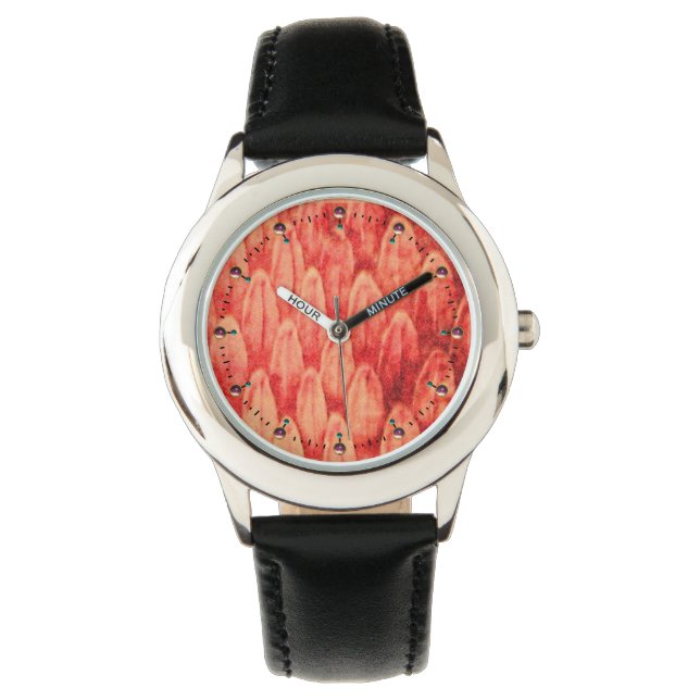 Montre CROTALUS RATTLESNAKE PEAU Rouge Rose (devant)