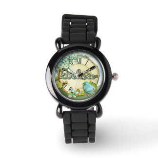 Montre CROYEZ le bleuet et la conception florale des cein