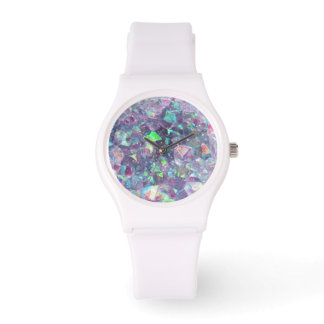 Montre Crystal Géode Opalescent - Violet/Bleu,
