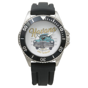 Montre Cuba Havana Cubain Vieux Voiture Plage Voyage Cade