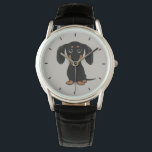 Montre Cube lisse Noir et Tan Dachshund Chien<br><div class="desc">Cette montre à poignet pour chien épluché originale est disponible dans des styles variés pour les hommes, les femmes et les enfants. Un accessoire de mode cool qui fait un grand cadeau pour les amateurs de Dachshund et de noir lisse et tan. Visitez le Doodle World de Jenn pour de...</div>