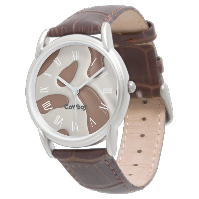 Montre Cuir de vache faux Collection élégante de luxe mod (Incliné)