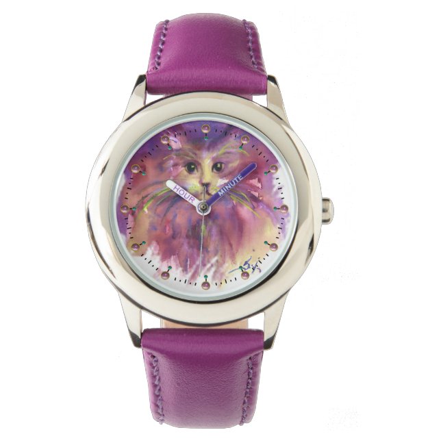 MONTRE CUISINE PURPLE, CUTE CUTE CUTE CAT PORTRAIT (devant)