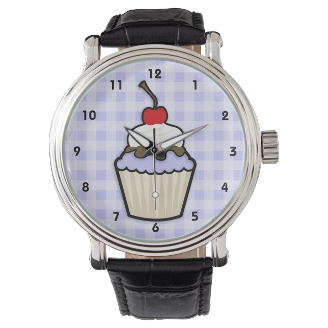 Montre Cupcake bleu lavande (devant)