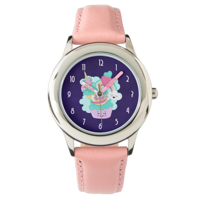 Montre Cupcake mignonne et crème glacée joyeuse (devant)
