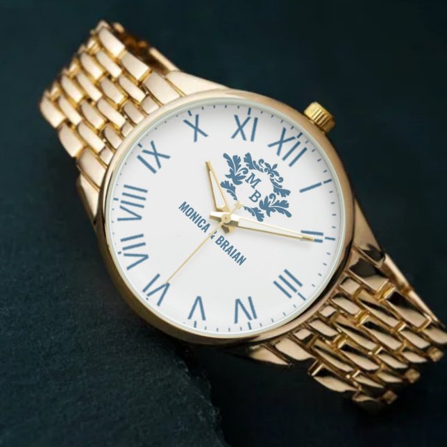 Montre Custom Engraved Monogram Romantic Anniversary Gift (Créateur téléchargé)
