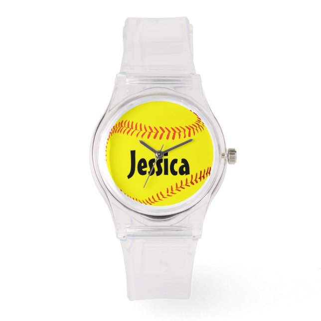 Montre Custom Girls Sporty Rose FastpitchSoftball Watch (Recto)