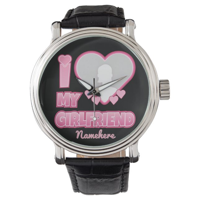 Montre Custom I Love My Girlfriend - Ajouter photo et nom (devant)