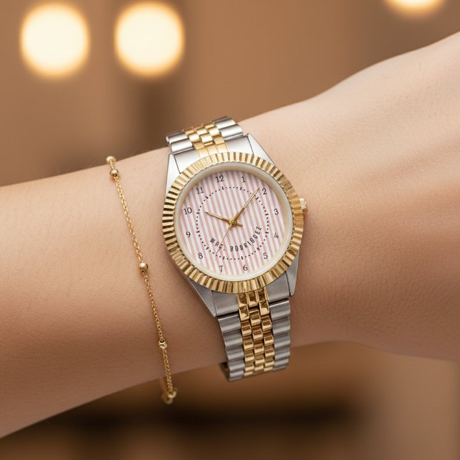 Montre Custom Just Married Watch Gift for Husband & Wife (Personalized Couple Bracelet Watch – Anniversary or Wedding Gift for Him or Her)