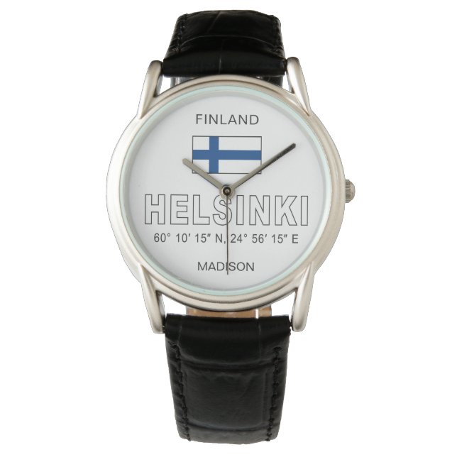 Montre Custom Name Helsinki Coordinates (devant)