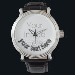 Montre Custom Photo with Personalized text<br><div class="desc">Keep your favorite memories close every day with this Custom Photo Watch featuring personalized text. Upload your photo and add a name, date, initials, or special message to create a one-of-a-kind timepiece that’s as meaningful as it is stylish. Perfect for men, women, or couples, this watch makes a thoughtful gift...</div>