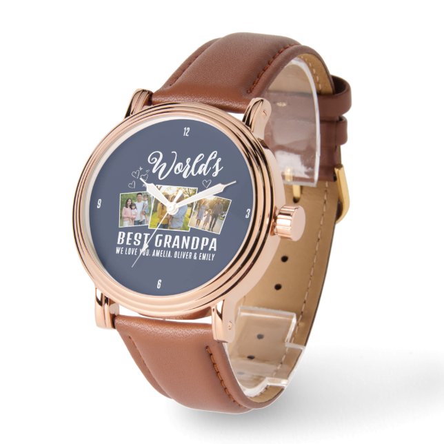 Montre Custom World's Best Grandpa 3 Photo  (Angle)