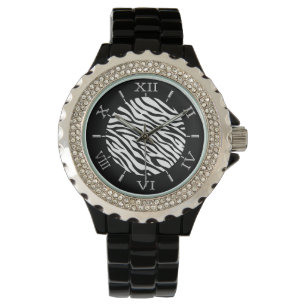 Montre Customiser ce numéro de zèbre couleur Arrière -