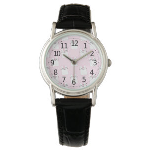 Montre Cute adorable rose Chats blancs Kittens Motif  