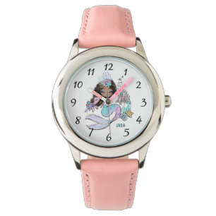 Montre Cute Aquarelle personnalisée Mermaid Kingdom