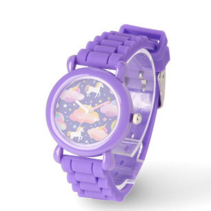 Montre Cute arc-en-ciel licorne magique fille anniversair