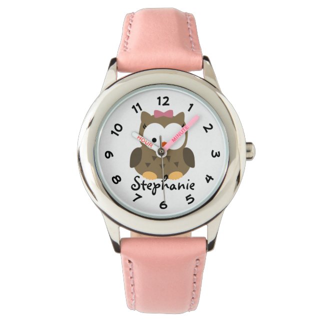 Montre Cute Baby Girl Owl Personnalisé (devant)
