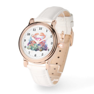 Montre Cute Beach crabe amoureux de l'aquarelle