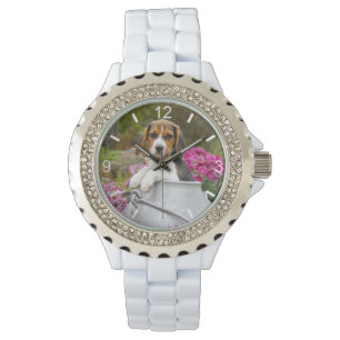 Montre Cute Beagle Chien Puppy Milk Femme de l'église